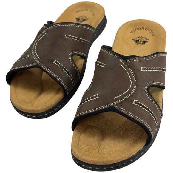 Dockers Sunland Casual Comfort Shoes Slide Sandal Dark Brown Mens 13M - Picture 4 of 15